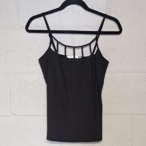 Boston Proper Black Caged Neckline Camisole Women’s XS Witchcore Dark Whimsical